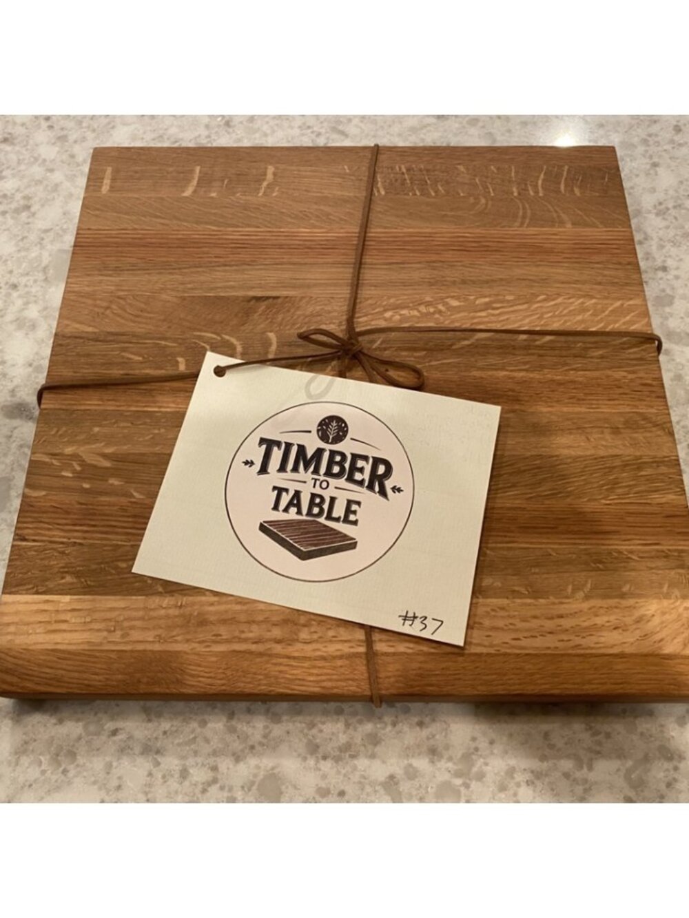 Board 07.37 Handmade Oak Cutting Board: Food Safe Beeswax Finish (11.5" x 11.5")